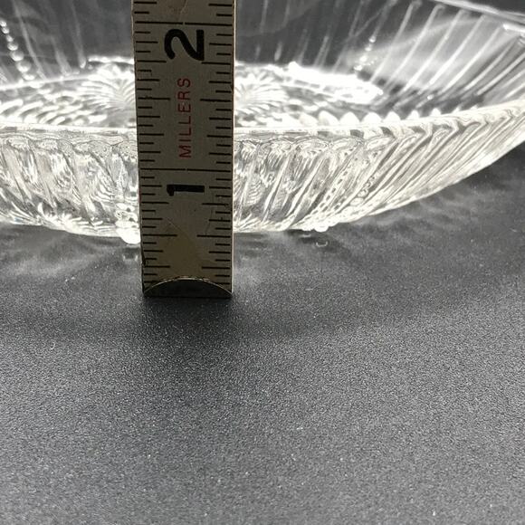 Vintage Anchor Hocking Clear Glass Relish Dish #124 Ferns Feathers Pearls Dots - Picture 6 of 6